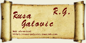 Rusa Galović vizit kartica